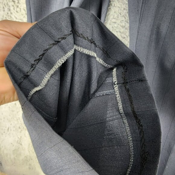 Gianelli Uomo 2 Piece Suit Mens 44L 36x30 Blue Double Breasted Jacket Pants Set - Picture 14 of 16